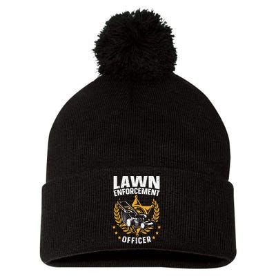 Lawn Enforcement Officer for a Lawn Care Lawn Mowing Fan Pom Pom 12in Knit Beanie