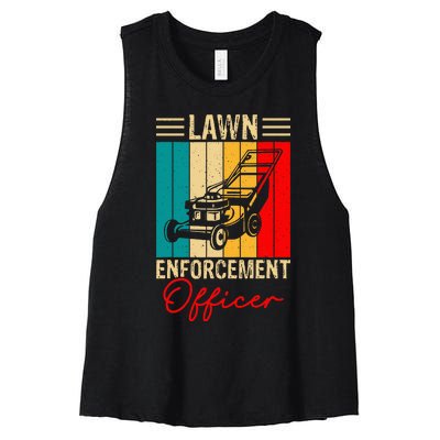 Lawn Enforcement Officer Women's Racerback Cropped Tank