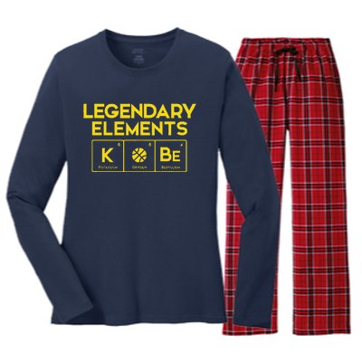 Legendary Elements Of Basketball Periodic Table Fun Women's Long Sleeve Flannel Pajama Set 