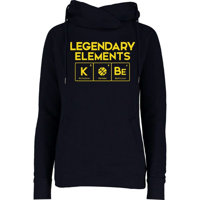 Legendary Elements Of Basketball Periodic Table Fun Womens Funnel Neck Pullover Hood