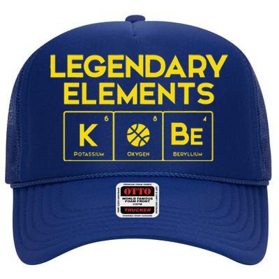 Legendary Elements Of Basketball Periodic Table Fun High Crown Mesh Back Trucker Hat