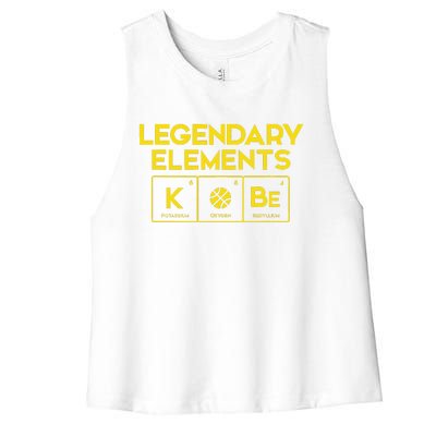 Legendary Elements Of Basketball Periodic Table Fun Women's Racerback Cropped Tank