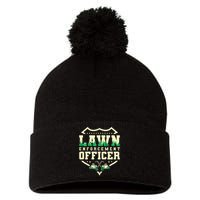 Lawn Enforcement Officer Lawn Care Pom Pom 12in Knit Beanie