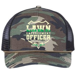 Lawn Enforcement Officer Lawn Care Retro Rope Trucker Hat Cap