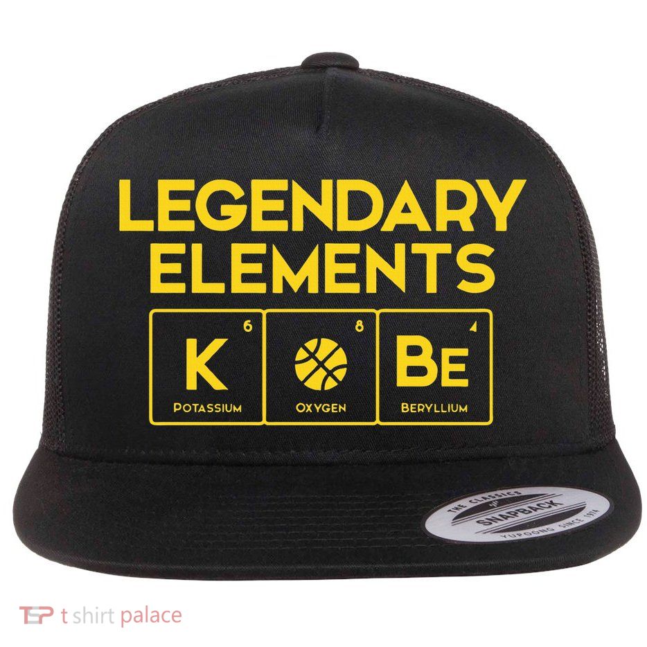 Legendary Elements of Basketball KOBe Periodic Table Fun Flat Bill Trucker Hat