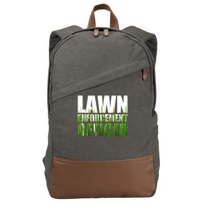 Lawn Enforcement Officer Grass Cutting Mowing Landscape Gift Cotton Canvas Backpack