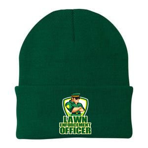 Lawn Enforcement Officer Grass Mowing Dad Fathers Day Gift Knit Cap Winter Beanie