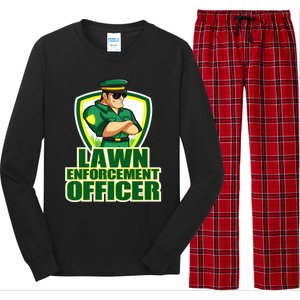 Lawn Enforcement Officer Grass Mowing Dad Fathers Day Gift Long Sleeve Pajama Set