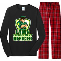 Lawn Enforcement Officer Grass Mowing Dad Fathers Day Gift Long Sleeve Pajama Set