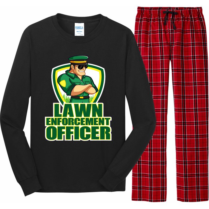 Lawn Enforcement Officer Grass Mowing Dad Fathers Day Gift Long Sleeve Pajama Set