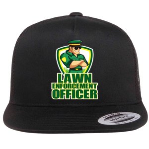 Lawn Enforcement Officer Grass Mowing Dad Fathers Day Gift Flat Bill Trucker Hat