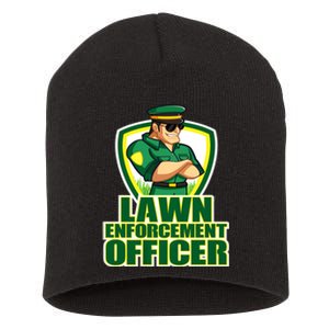 Lawn Enforcement Officer Grass Mowing Dad Fathers Day Gift Short Acrylic Beanie