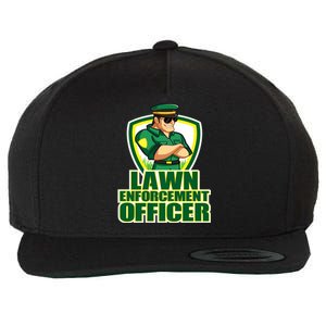 Lawn Enforcement Officer Grass Mowing Dad Fathers Day Gift Wool Snapback Cap