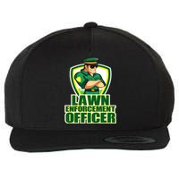 Lawn Enforcement Officer Grass Mowing Dad Fathers Day Gift Wool Snapback Cap