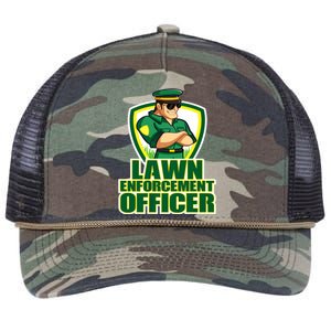 Lawn Enforcement Officer Grass Mowing Dad Fathers Day Gift Retro Rope Trucker Hat Cap