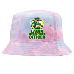 Lawn Enforcement Officer Grass Mowing Dad Fathers Day Gift Tie-Dyed Bucket Hat