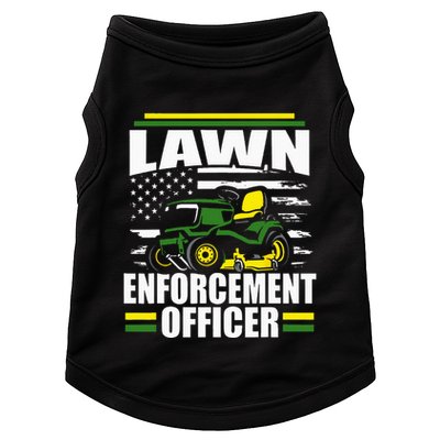 Lawn Enforcement Officer Funny Mower American Flag Fathers Doggie Tank
