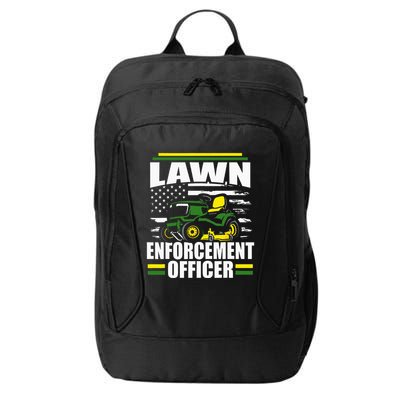 Lawn Enforcement Officer Funny Mower American Flag Fathers City Backpack