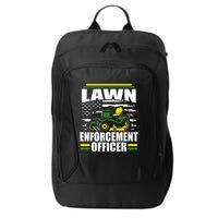 Lawn Enforcement Officer Funny Mower American Flag Fathers City Backpack