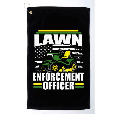 Lawn Enforcement Officer Funny Mower American Flag Fathers Golf Towel