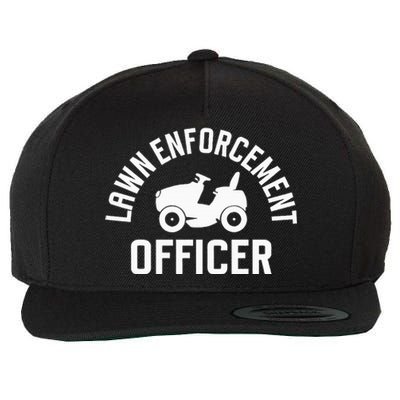 Lawn Enforcement Officer Funny Gardening Lawn Mower Wool Snapback Cap