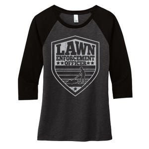 Lawn Enforcement Officer Dad Lawn Mowing Women's Tri-Blend 3/4-Sleeve Raglan Shirt