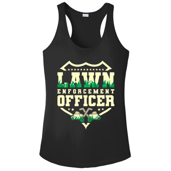 Lawn Enforcement Officer Lawn Care Ladies PosiCharge Competitor Racerback Tank