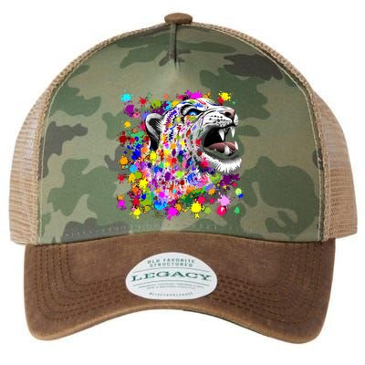 Leopard Cat Psychedelic Paint Splats Legacy Tie Dye Trucker Hat