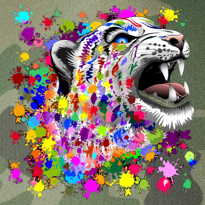 Leopard Cat Psychedelic Paint Splats Legacy Tie Dye Trucker Hat