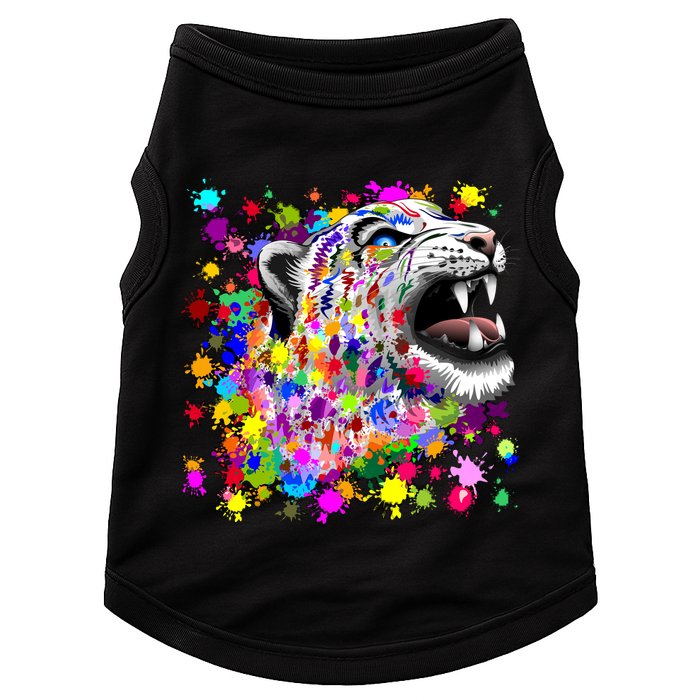 Leopard Cat Psychedelic Paint Splats Doggie Tank