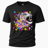 Leopard Cat Psychedelic Paint Splats Performance Shirt