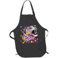 Leopard Cat Psychedelic Paint Splats Apron