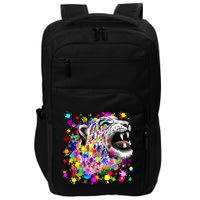 Leopard Cat Psychedelic Paint Splats Impact Tech Backpack