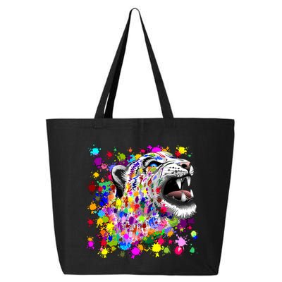 Leopard Cat Psychedelic Paint Splats 25L Jumbo Tote