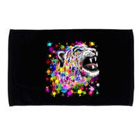 Leopard Cat Psychedelic Paint Splats Microfiber Hand Towel