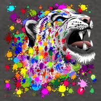 Leopard Cat Psychedelic Paint Splats Vector Backpack