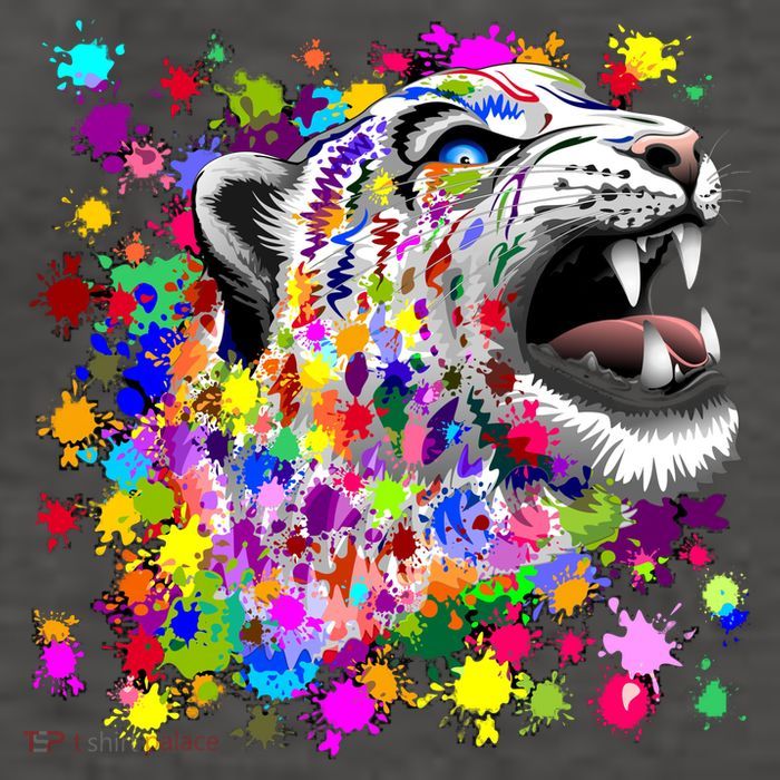 Leopard Cat Psychedelic Paint Splats Vector Backpack