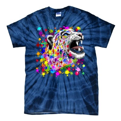 Leopard Cat Psychedelic Paint Splats Tie-Dye T-Shirt