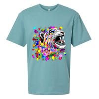 Leopard Cat Psychedelic Paint Splats Sueded Cloud Jersey T-Shirt