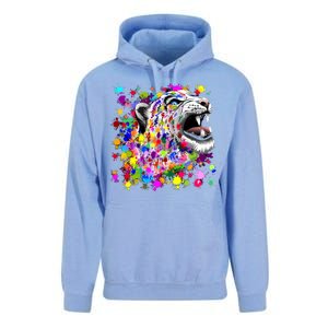 Leopard Cat Psychedelic Paint Splats Unisex Surf Hoodie