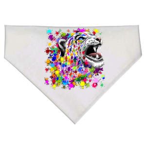 Leopard Cat Psychedelic Paint Splats USA-Made Doggie Bandana