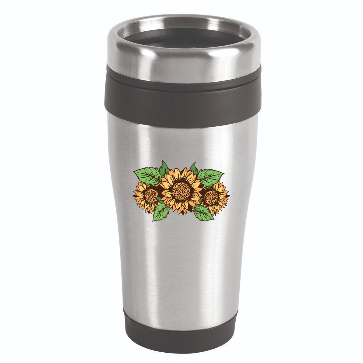 Leopard Flowers 16oz Travel Tumbler