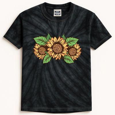 Leopard Flowers Kids Tie-Dye T-Shirt
