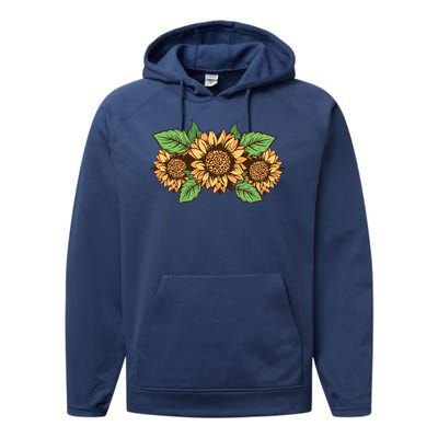 Leopard Flowers Performance Fleece Hoodie