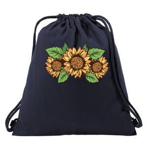 Leopard Flowers Drawstring Bag