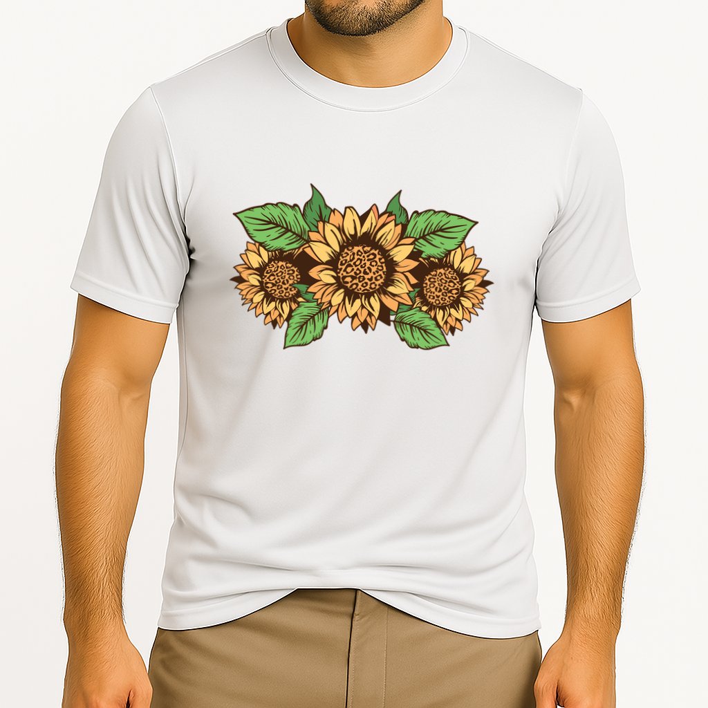 Leopard Flowers Cooling Performance Crew T-Shirt