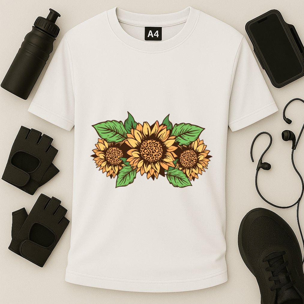 Leopard Flowers Cooling Performance Crew T-Shirt