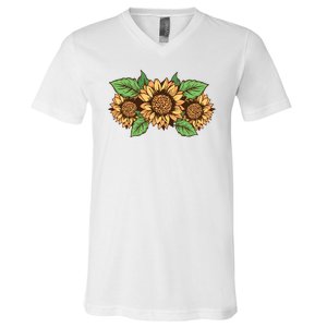 Leopard Flowers V-Neck T-Shirt