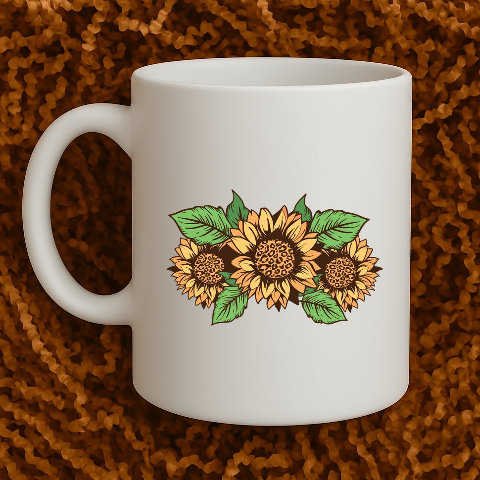 Leopard Flowers Mug