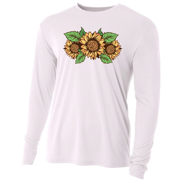 Leopard Flowers Cooling Performance Long Sleeve Crew